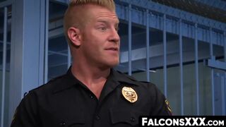 FalconsXXX.com - Muscle hunk prison guard enjoys raw anal action during work hours