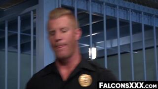 FalconsXXX.com - Muscle hunk prison guard enjoys raw anal action during work hours