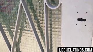 LecheLatinos.com - Young straight Latino sucks big dick and takes a raw POV pounding