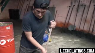 LecheLatinos.com - Young straight Latino sucks big dick and takes a raw POV pounding