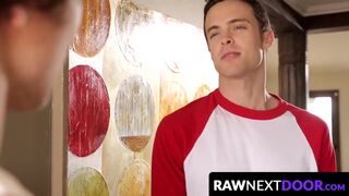 RawNextDoor.com - Brandon Moore jerks off as Scotty Zee fucks the cum out of him