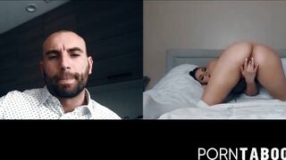 PornTaboos.com - Sexy Athena Faris' webcam pussy play teases her bald stud captive