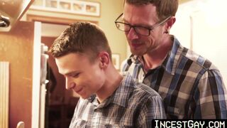 IncestGay.com - Stepson and daddy invite friend for bareback family threesome