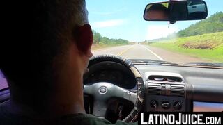 Skinny Latino twink Lorenzo Latin rides stud Leo hard dick