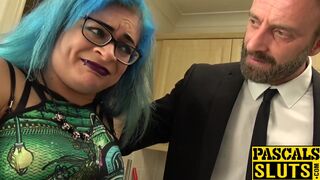 Blue hair gal from UK Caitlin Minx drilled by Pascal White