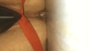 Cummy Hole Penetrated by a Skinny Sex Toy