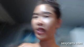 Hot Asian slut gets pounded hard by older white guy