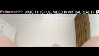 Baberotica VR - Solo blonde girl Aura Sin masturbates with a huge dildo in VR.