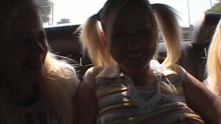 Miltontwin Threesome Lesbian Play at Car