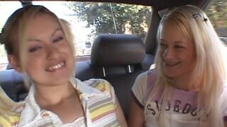 Miltontwin Threesome Lesbian Play at Car