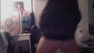 Chubby Crossdresser Shakes His Booty