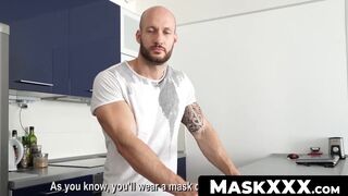 MaskXXX.com - Tattooed muscle guy David Boss's jacking it well until cumshot