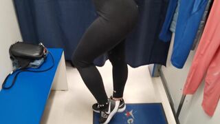 Big-Ass Babe in Workout Leggings at the Fitting Room