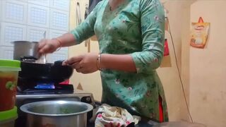 Indian hot wife got fucked while cooking in kitchen