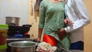 Indian hot wife got fucked while cooking in kitchen