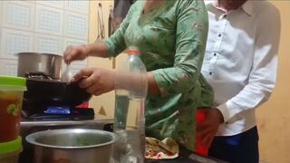 Indian hot wife got fucked while cooking in kitchen