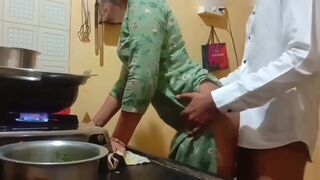 Indian hot wife got fucked while cooking in kitchen