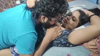 Vaishnavy's boobs suck in night by Sharun Raj, Bedroom romance, Mallu couple hot boobs suck, Hot wife boobs suck in night