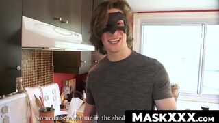 MaskXXX.com - Rebel hunk Jake's kitchen wanking it for that cumshot in solo