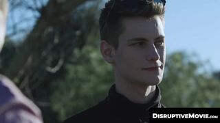 DisruptiveMovie.com - Andrew Miller toys with stepbros Trevor Harris and Elliot Finn'