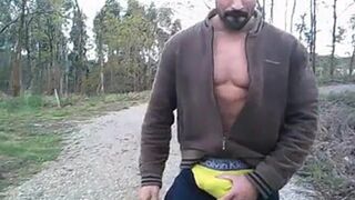 Portuguese Bear Strips and Shows His Big Cock