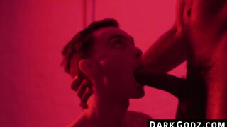 DarkGodz.com - Ebony male's domination of a petite gay in a raw, interracial pounding