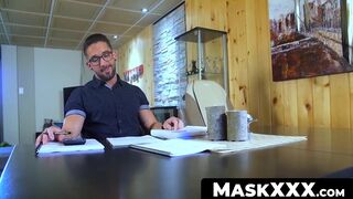 MaskXXX.com - Big cock professor Zack's solo masturbation at home in a wild scene