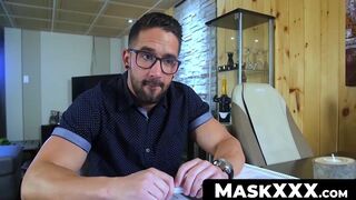 MaskXXX.com - Big cock professor Zack's solo masturbation at home in a wild scene