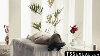 TSSexual.com - Ella Hollywood's sensual massage turns into raw passionate sex