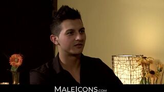 MaleIcons.com - Sexy Ty sucks and licks muscled Davey's uncut and big penis with exci