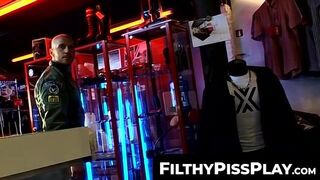 FilthyPissPlay.com - Gay deviants tie up friend for spanking and rough BDSM play