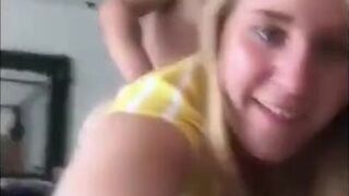 Look into the Camera, Big Tits and Ass in Amateur College Doggy Style Video