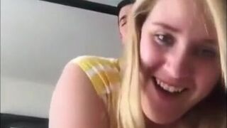 Look into the Camera, Big Tits and Ass in Amateur College Doggy Style Video