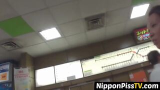 NipponPissTV.com - Amateur Oriental businesswoman caught pissing by voyeur in public