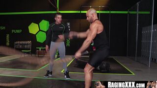 RagingXXX.com - Hardcore anal fucking at the gym with three muscular hunks