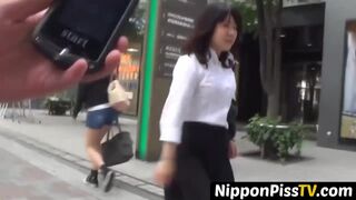 NipponPissTV.com - Naughty Japanese babe peeing outdoors for voyeur pleasure on camer