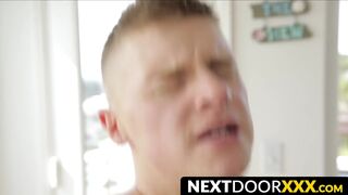 NextDoorXXX.com - Young stud services his boss's cock for a raw reward