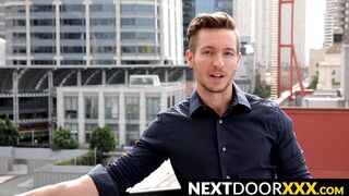 NextDoorXXX.com - Jock's precum drips as he strokes his big boner solo