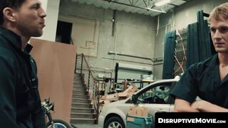 DisruptiveMovie.com - Mechanic Roman Todd bends twink Brandon Anderson over for a qui