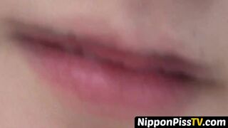 NipponPissTV.com - Tiny Japan babe covers the floor with her yellow juice in public t