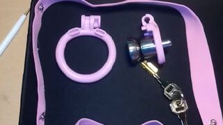 Pink inverted chastity with belt