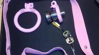 Pink inverted chastity with belt