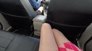 Risky Backseat Fun with Taxi Driver - No Panties, No Protection