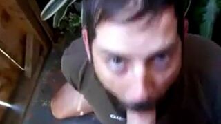 Bearded Daddy Blowjob by the Roadside