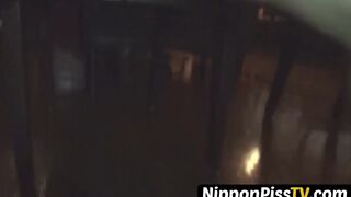 NipponPissTV.com - Japanese teen peeing until the whole floor is wet in public restro