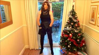 Christmas Wanking in Thigh-High Boots