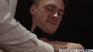 Suited daddy Felix Kamp fingered hard the gaping asshole of gorgeous Cole Blue