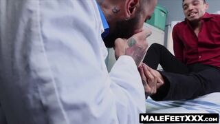 MaleFeetXXX.com - Amone Bane's feet fucked by bearded Rikk York while he jerks off in