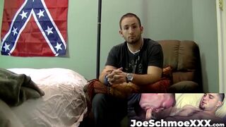 JoeSchmoeXXX.com - Slim straight guy experiments with his first gay blowjob