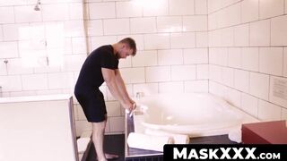 MaskXXX.com - Brad's muscular physique on full display during masturbation